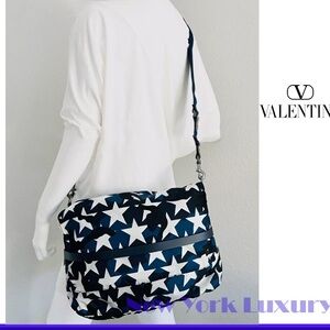 Valentino Garavani Blue and White Star Crossbody Bag MSRP $ 1600